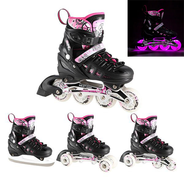 Inline Skates  4  1 Nils Extreme LED NH10905 No 31-34 /